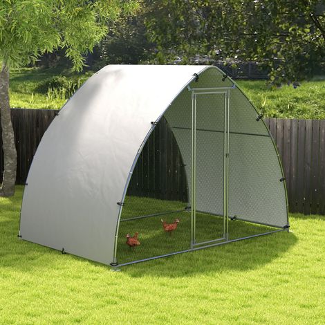 Gran gallinero/perrera/aviario exterior, 5,75 m², techo resistente a los rayos UV, acero galvanizado, puerta con cerradura.