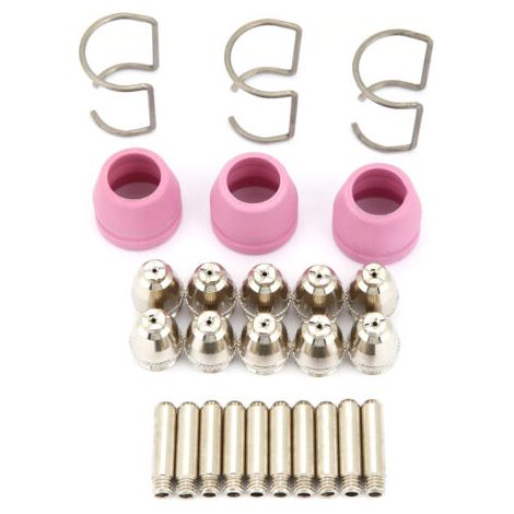 Kit de 26 pièces pour torche de découpe plasma AG60 SG55 : consommables, électrodes, buses et coupelles.