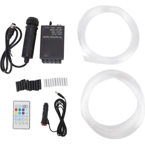 Bluetooth-LED-Sternenhimmel-Deckenleuchten-Set für Auto und Zuhause mit RGB- und Weiß-Fernbedienung – Glasfaseroptik, 12-V-Netzteil (1/5)