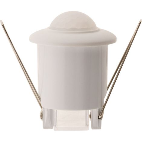 Détecteur de mouvement encastrable IP20 – Angle de détection 360° – Portée 6 m – Seuil réglable 3/2000 Lux – Ø 40 mm blanc – Elexity (1/5)