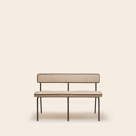 Banc en Velours uni Dalila et passepoil noir YSABEAU
