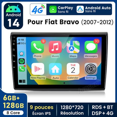 9 pouces Carplay Autoradio pour Fiat Bravo 2007-2012 Android 6+128GB JUNSUN (1/5)