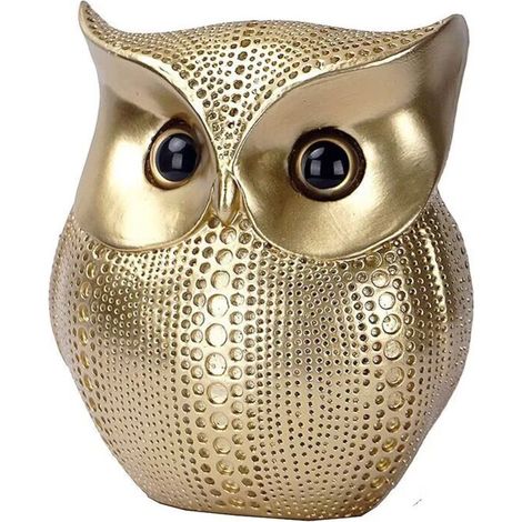 Statue Hibou Decoration Figurine Chouette statu decoratif Statue Decoration Interieur Animal Or Sculpture Moderne résine Statuette est Un Cadeau de Noël