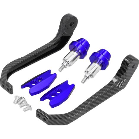 Guidon Moto Protection Carbone Aluminium Alliage Universel 22mm/0.87in Bleu (1/5)
