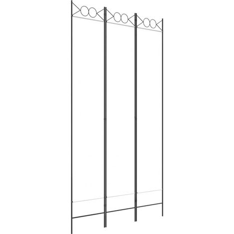 Biombo divisor de 3 paneles de tela blanco 120x220 cm vidaXL