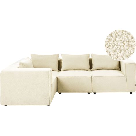 Modular Right Hand Sofa Off-White Boucle Sectional Corner Couch Modern Living Room AXEBO (1/5)