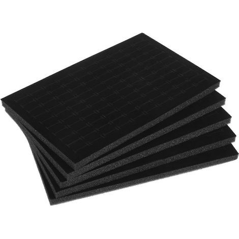 Set mit 5 Einlagen für Ohrringboxen, Ringhalter und Schmuckkästchen. Schmuckzubehör – 28 x 18 cm – Schwarz (1/3)