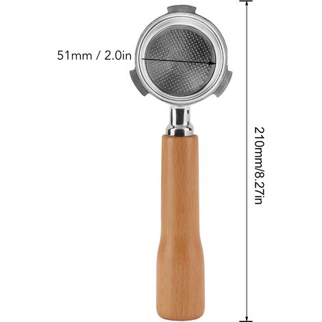 Ortviai Portafiltre café sans fond 51 mm en acier inoxydable 3 oreilles pour machine Delonghi DEDICA ARTE (1/4)