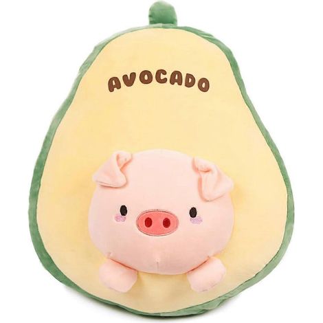 45 cm großes Plüschschweinchenkissen, niedlich, avocadoförmig, Kawaii-Stil, weiches Kuschelschweinchen, Geschenk für Kinder (Jungen und Mädchen), ideal für Halloween und Weihnachten. (1/5)