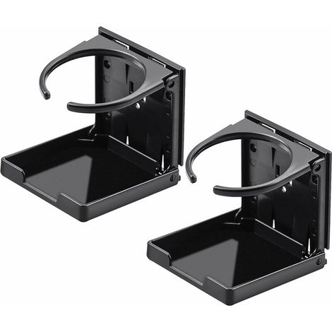 Porte Gobelet Voiture,2 Pièces Porte Boisson Voiture Pliable pour Voiture Truck Boat Van - 98 mm, Noir (1/5)