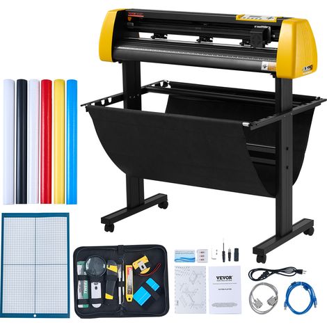 VEVOR Cortadora de Vinilo Máquina Cortadora de Vinilo Corte Máximo 780 mm Trazador de Vinilo con Alimentación de Papel de 870 mm Pantalla LCD Software
