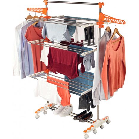Séchoir innovant - TELESHOPPING - Orange - Adulte - Porte cintres / Chaussures / Draps (1/5)
