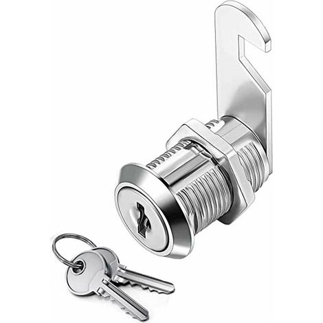 Serrure Batteuse Cylindre, Verrou de Porte pour Armoire, Serrure Batteuse a Came Barillet pour Boite aux Lettres Tiroir, 30mm (1/3)