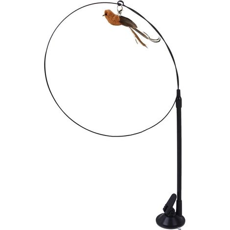 Jouet Interactif Pour Chats - Baguette Teaseur Avec Ventouse Et Fil Métallique - Pour Jeu Intérieur Et Exercice - 1 Pièce