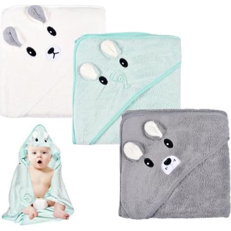 Bath towel set - 3 pieces - Coral fleece - 80x80cm - Soft and absorbent