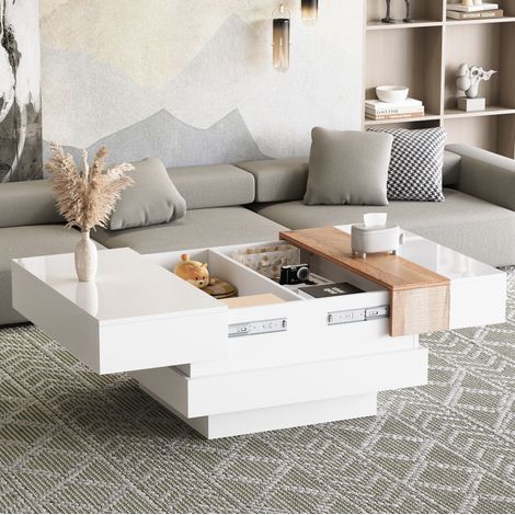 Tavolo salotto estraibile con contenitore 70 cm OKMYHOME (1/5)