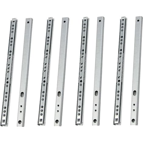 4 Paires 374mm Glissière Tiroirs 17mm Coulisse à Billes Tiroir Rail (1/5)
