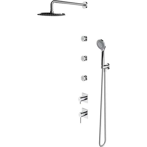 OMNIRES Y - Duschset mit Unterputzarmatur, mit Einbaukörper, 5 Strahlarten, Durchmesser 25 cm, Chrom SYSY30XCR (1/2)
