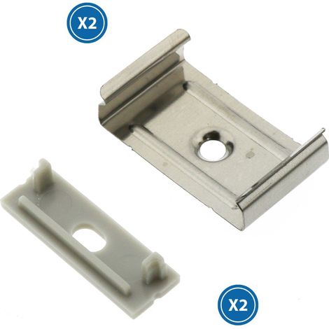 Pack 2 Chevilles et 2 agrafes pour Profil LM3775 - Ledme - LM3775A (1/2)