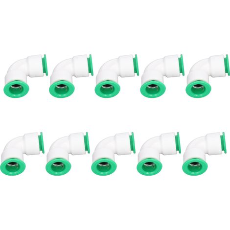 10 Pièces Raccord Coude PPR pour Tuyau, Connexion Rapide à Pousser, Kit pour Piscine 20mm / 0.79 Pouce (1/5)