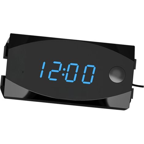 Orologio digitale 3 in 1 per moto (6-30 V CC) + termometro + voltmetro, impermeabile IP67, tester per batterie, indicatore di livello batteria per auto, barca e settore nautico.