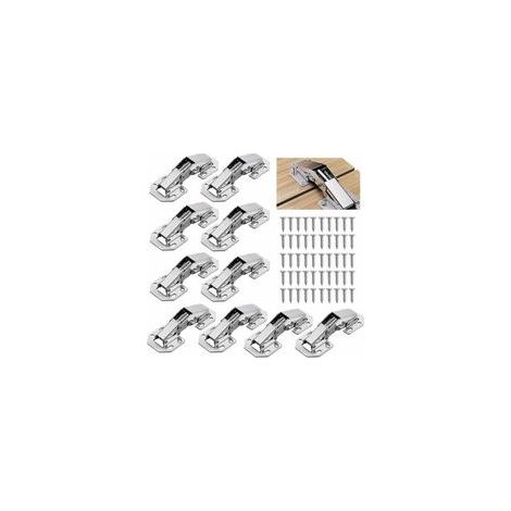 10pcs Charniere Porte Placard avec Vis de Charnière, Charnière Invisible, Charniere à Fermeture Douce Porte Placard Cuisine, 90 Degré Charniere pour Porte Meuble, Charniere Commode Salle de Bain (1/4)