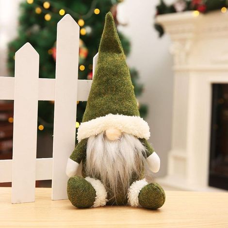 Adornos navideños de gnomos para el árbol, adornos navideños 2020, gnomos de peluche hechos a mano, decoraciones colgantes de elfos de Papá Noel para el hogar, decoración navideña (1/4)