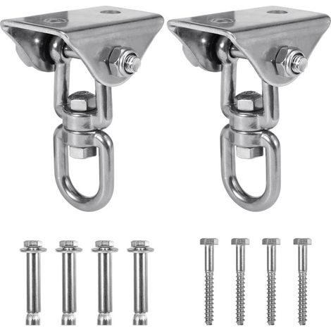 2 supports de balançoire robustes pivotants 360° en acier inoxydable antirouille pour béton bois aires de jeux vérandas hamacs yoga (1/5)