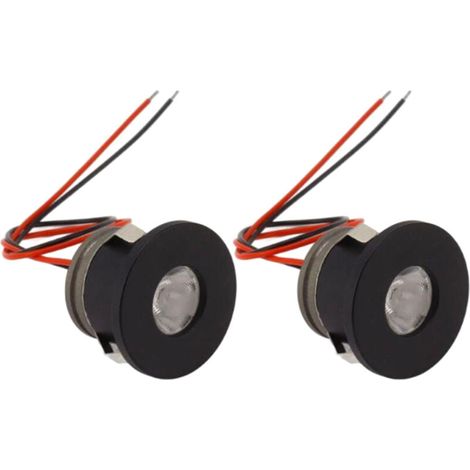Spot lumineux LED recessé mini 1W 80LM 2 unités aluminium pour dressing étude voiture (1/5)