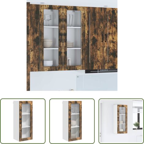 Küchenregal Holz - Küchenschrank Geräucherte Eiche 40 x 31 x 100 cm Holzwerkstoff (1/5)
