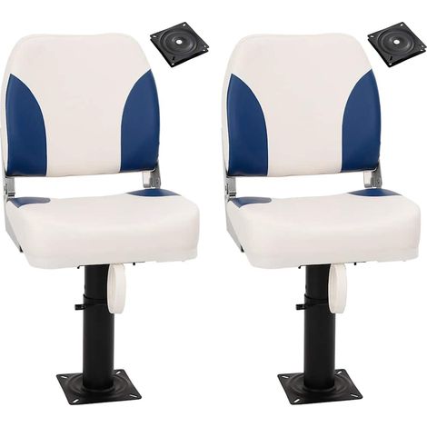vidaXL Sedili Barca con Supporto 2pz Altezza Regolabile Girevole
