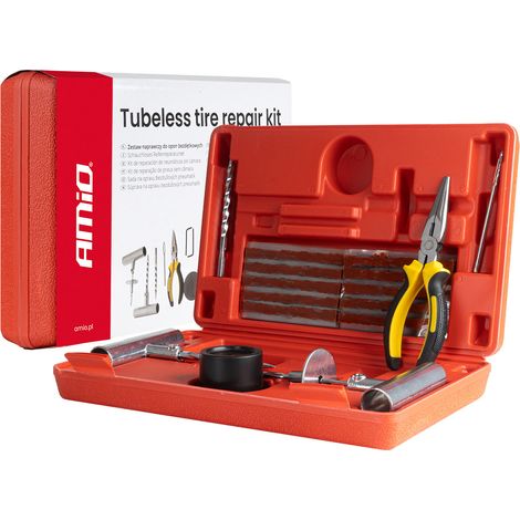 Kit de reparación de neumáticos sin cámara, 38 piezas, amio-04693 (1/5)