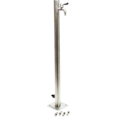 Columna de agua 95,5 cm Punto de agua de acero fino Pozo distribuidor de agua redondo para jardín 160002383