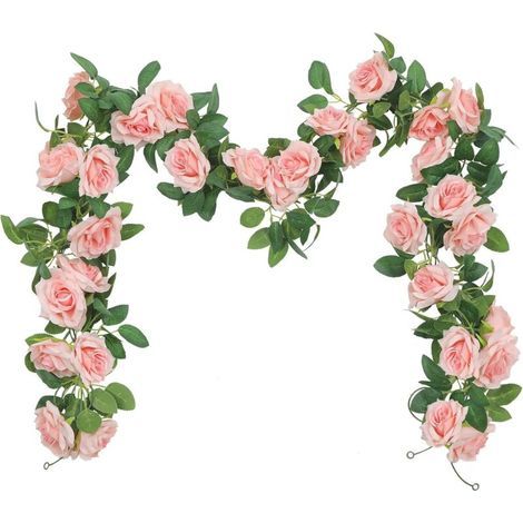 Hanging Artificial Flower Garlands (Set of 3) - Ivy and Rose Decoration, 6m - AquaForge (1/5)