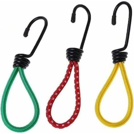 12pcs Camping en Plein air Tente élastique Crochet Boucle Corde Sangles Bundle Fixe Haut Elasticité Crochet de Fixation du Cordon de Plate-Forme (1/5)