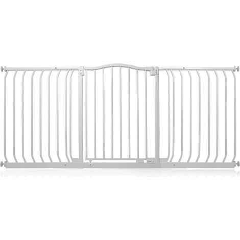 Bettacare Curved Top Dog Gate, 161cm - 170cm, Matt White, Pressure Fit Pet Gate for Dog and Puppy, Pet and Dog Barrier