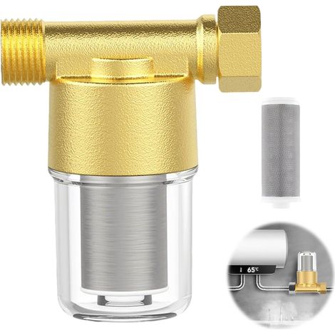 Filtre à eau de douche, robinet filtre à eau 1/2", filtre anti-calcaire de douche, filtre anti-calcaire 40 μm, filtre de conduite d'eau pour eau potable, filtre à eau en acier inoxydable pour (1/5)