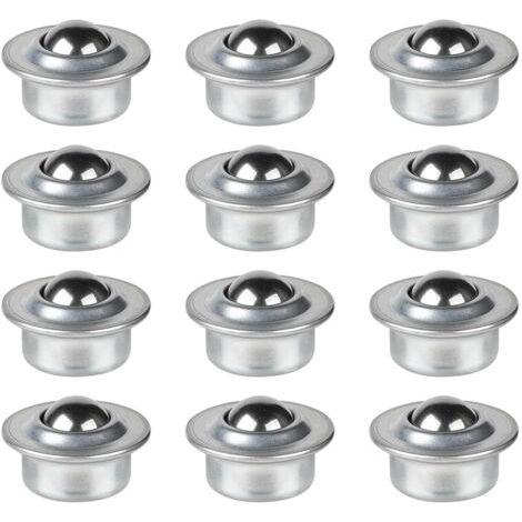 QORVA-Lot de 12 roulettes de transfert à roulement à billes, roulettes de transfert à roulement à billes pour meubles, roulettes de transfert à roulement à billes en acier inoxydable (1/4)