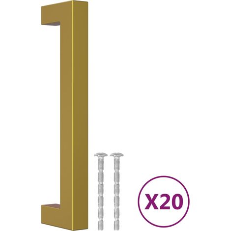 vidaXL Tiradores para armarios 20 uds acero inoxidable dorado 128 mm (1/2)