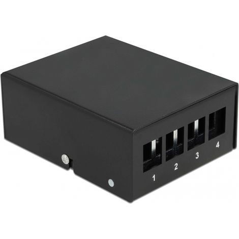Delock Panel de conexiones Keystone de 4 puertos negro