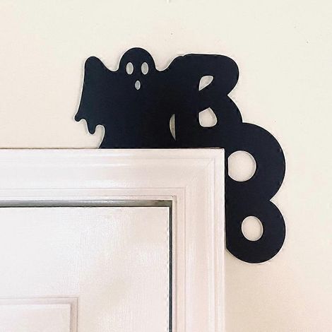 Décoration de porte en métal pour chat, modèle 2024 : motif chat adorable. Couleur : fantôme. (1/4)