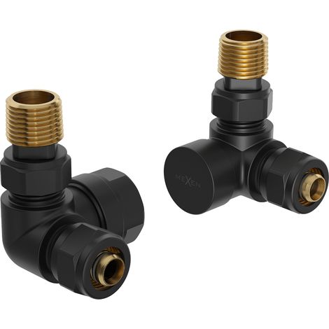 Mexen Uni-Term valvole del radiatore assiali, nere - W903-000-70 (1/3)
