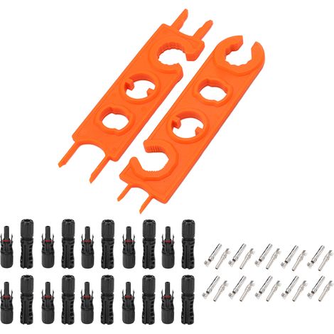 10 Paar Photovoltaik-Kabelverbinder (Stecker/Buchse), Schutzart IP67, mit Schlüssel, 1500 V, 30 A (1/5)