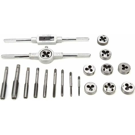 20 PCS Outil Pour Tarauder, tarauds et filières, Filetage Extracteurs de Vis, M3-M12 en Acier, avec Étui de Rangement (1/5)