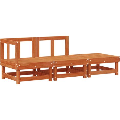 Sectional Sofa Units Wax Brown 183 x 61 x 62 cm Solid Pine Wood vidaXL