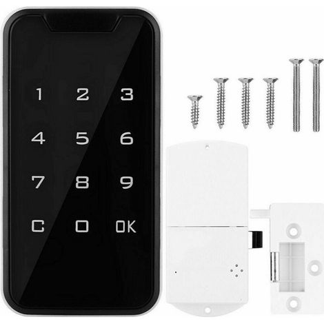 Serrure électronique pour armoire, serrure numérique intelligente à code avec écran tactile, serrure à code électronique compatible avec les tiroirs intérieurs