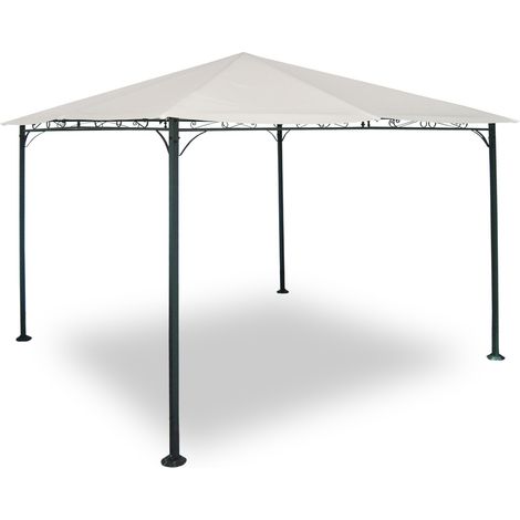 Gazebo da Giardino 3x3m in Metallo Morel Decò Ecrù