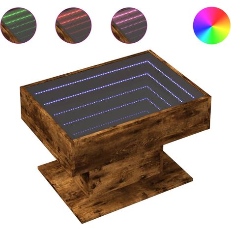 Maison Exclusive - LED-Couchtisch Räuchereiche 70x50x45 cm Holzwe
