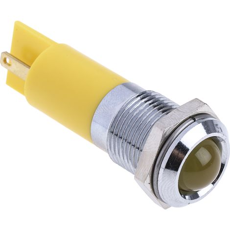 Voyant LED lumineux Jaune RS PRO, dia. 14mm, 24V c.c. ( Prix pour 1 )