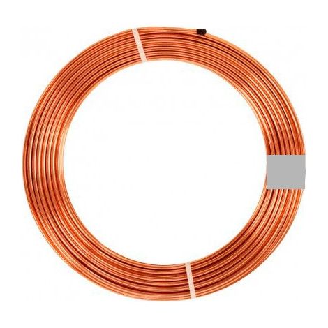 Tubo de cobre para refrigeración 0.8mm de grosor (rollo de 15 metros)  Diámetro: Ø1/4"